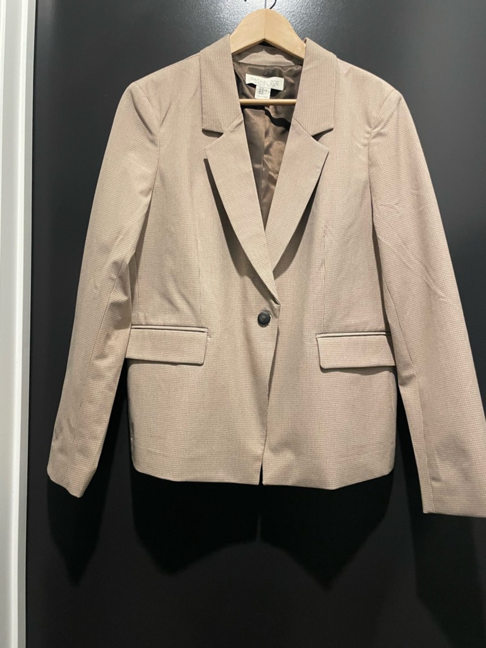 Rachel Zoe Light Beige Single-Button Tailored Blazer